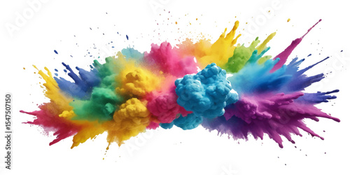 Abstract watercolor splashes create a colorful, artistic ink design with a grunge texture