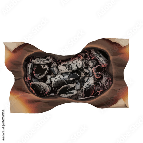 Burnt Paper Edge Isolated: Realistic Texture for Creative Design