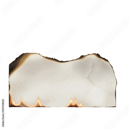 Graphic Burnt Paper Edge: Isolated Element for Textured Backgrounds