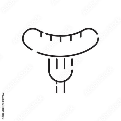 Fast food flat line icon. Burger, fast snacks, sandwich, french fries, hot dog, mexican burrito, pizza vector illustrations.  Thin signs for restaurant menu.
