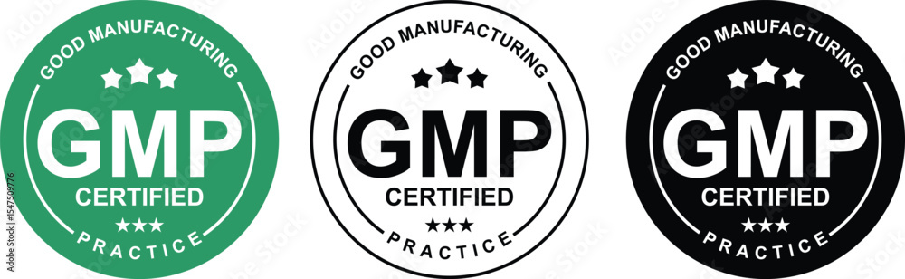 Fototapeta premium GMP (Good Manufacturing Practice) certified labels