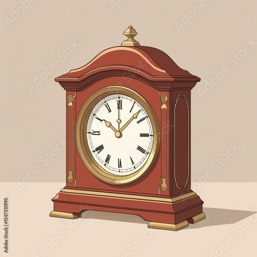 antique clock isolated on white