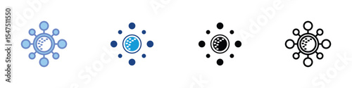 Virus and Epidemic Icon Set - Infection, Virus Transmission, and Microbiology Symbols in Color, Flat, and Outline Styles for Web and App Design