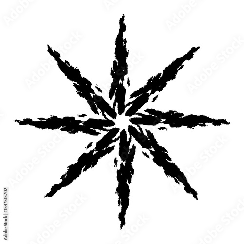 墨で描いた手裏剣の模様のベクターイラスト