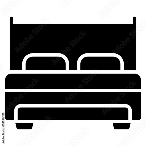 Double bed solid icon