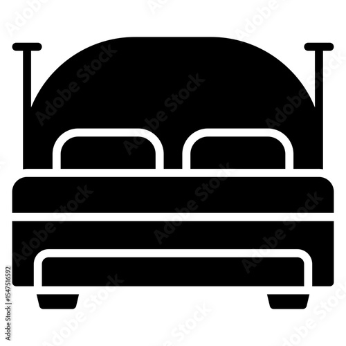Double bed solid icon