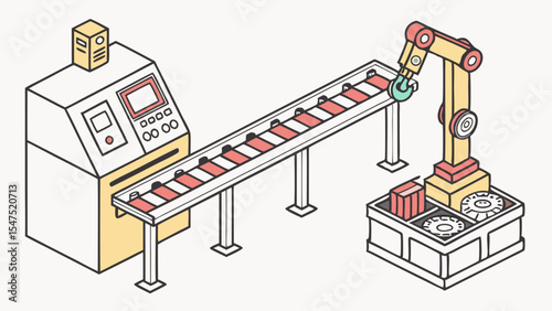 Robotic Arm on Assembly Line in Modern Automated Factory Production Industry Technology 4.0