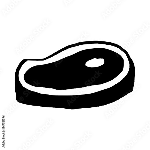 Hand-Drawn Doodle Steak Vector Icon. Simple sketch-style illustration of a meat cut for food, BBQ, restaurant menus, and culinary design elements.