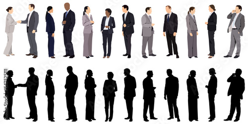 Diverse business people set. Businessmen, businesswomen standing portraits. Men and women employees, office workers, entrepreneurs. Flat graphic vector illustrations isolated on white background