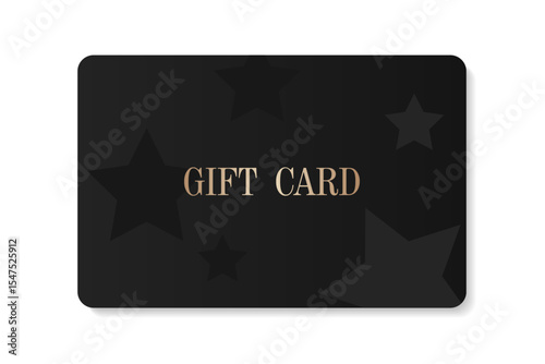 The gift card is black and isolated on a white background. Vector illustration