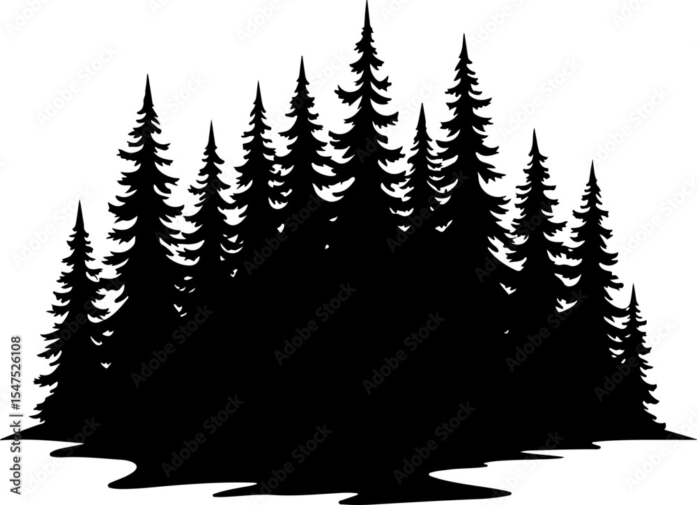 Obraz premium Mountain Forest Tree Vector bundle