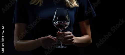 Woman Holding a Glass of Red Wine