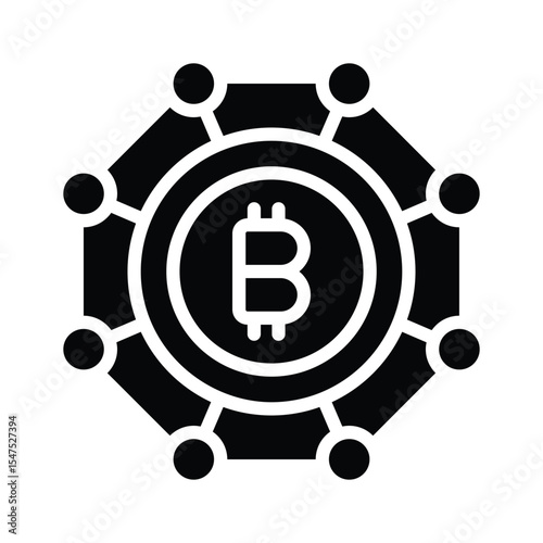 An editable glyph icon of bitcoin network web