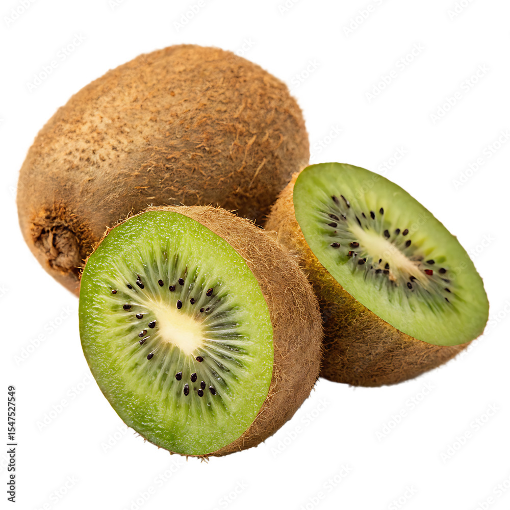 Obraz premium Kiwi fruit isolated on a transparent background 