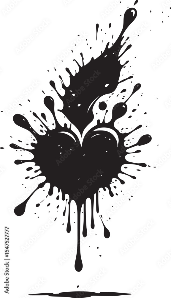 Fototapeta premium Dripping heart with splashes