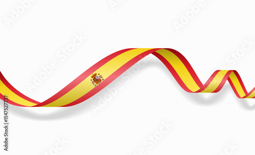 Spanish flag wavy abstract background layout. Vector illustration.