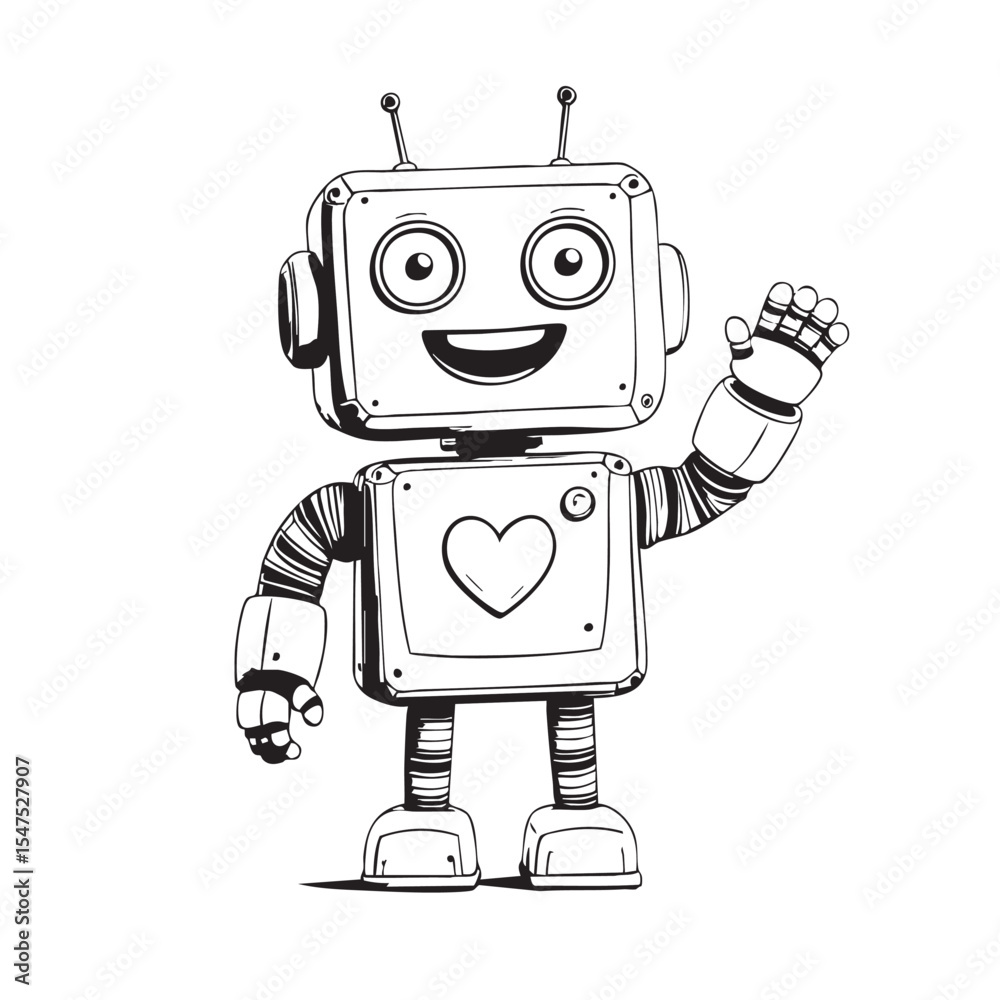 Fototapeta premium funny cartoon robot