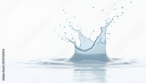 3d water splash realistic illustration on white background