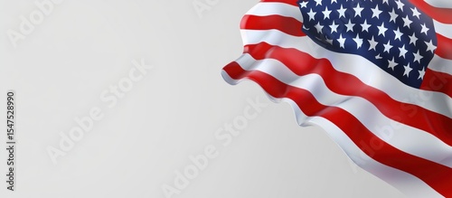 American Flag, Waving, Patriotism, Independence Day, Freedom, Stars and Stripes, USA, National Symbol, Celebratory, Festive, Red, White, Blue, Graphic Design, 3D Render