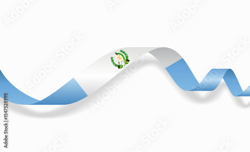 Guatemalan flag wavy abstract background layout. Vector illustration. photo