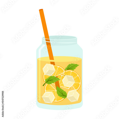 Assorted juice and bubble tea bottles with fruits and straws. Summer cool drinks