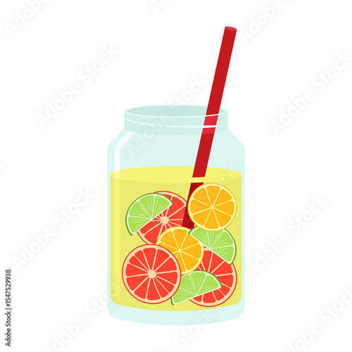 Various juice and bubble tea drinks in glass, bottle, can, and carton packaging. Summer cold drinks