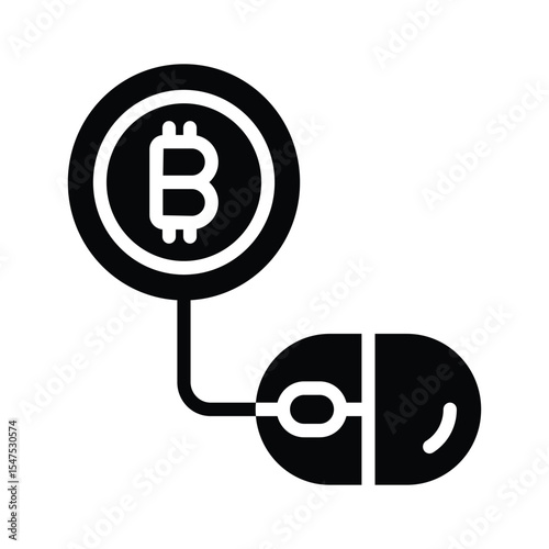 A trendy glyph icon of online bitcoin, easy to edit
