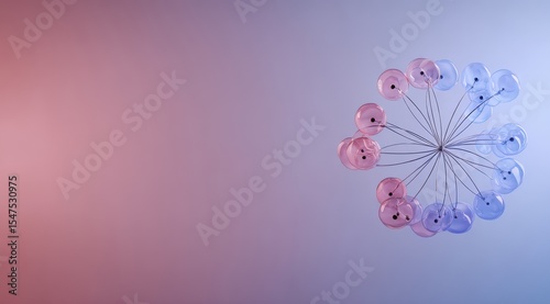 Abstract arrangement of translucent balloons