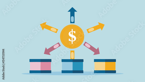 Money Growth and Diversification Investment strategy planning financial income vector economy