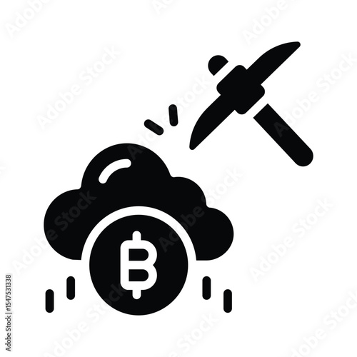 Check out this glyph icon of bitcoin cloud vault