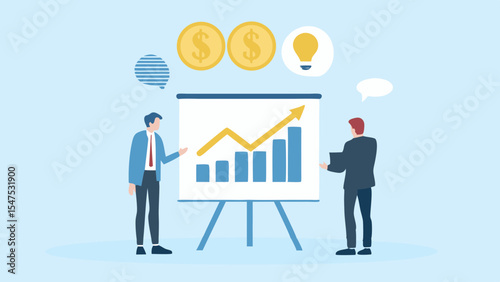 Business Growth Strategy Financial Meeting Data Analysis and Innovation for Success and Profit Goals