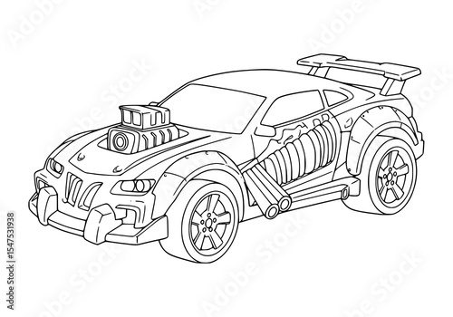 Vector illustration of a sport luxury automobile with a fast, modern design