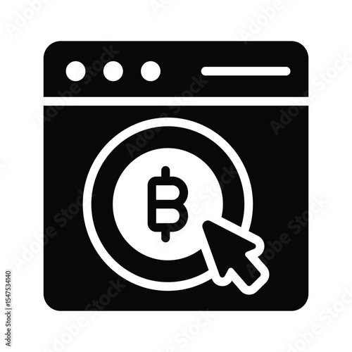 Easy to edit glyph icon of crypto website homepage