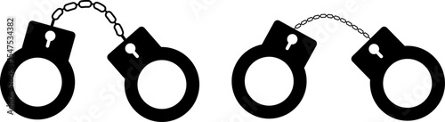 handcuffs icon set. Crime & Punishment Icon. Police equipment. prison and detention. Crime symbol
