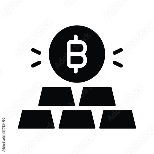 A captivating glyph icon of digital bitcoin assets