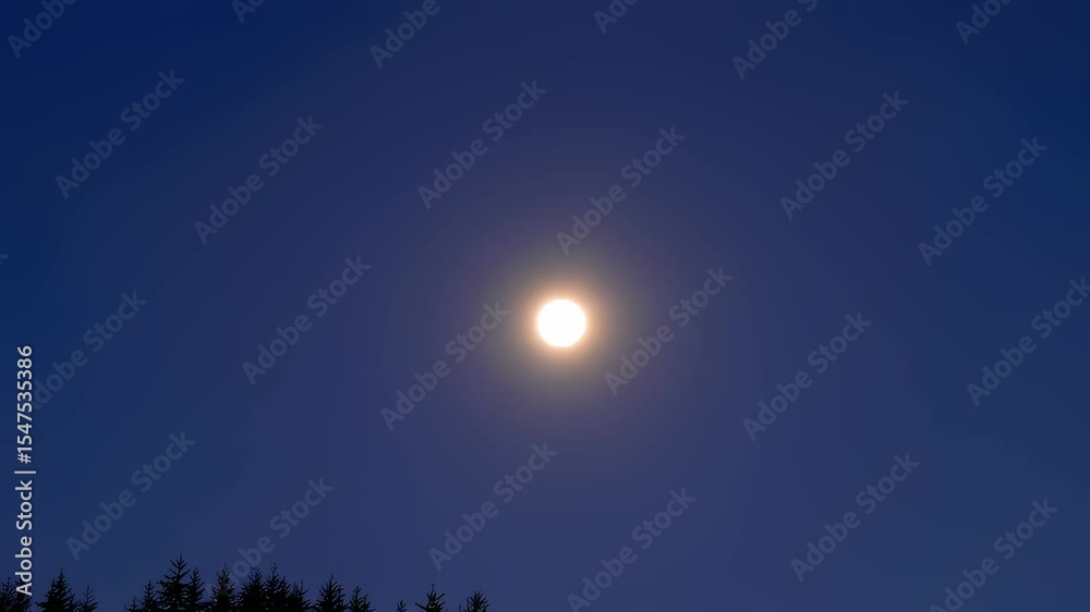 Moon's Journey Across Night Sky Moon's Journey Across Night Sky