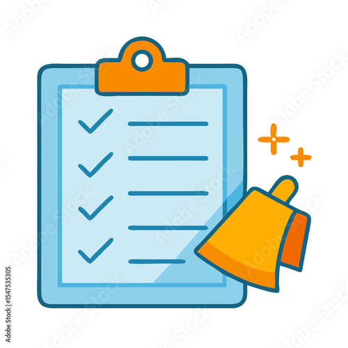Checklist for cleaning tasks displayed as vector with check marks and a cleaning tool. This checklist-for-cleaning-tasks indicates completed chores and duties in household management.