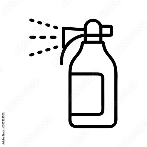 Disinfection spray bottle icon design. Simple spray bottle graphic for hygiene and sanitation.  Cleanliness concept disinfection spray icon for medical, healthcare, and industrial applications.