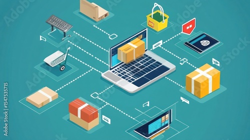 Online shopping network diagram
