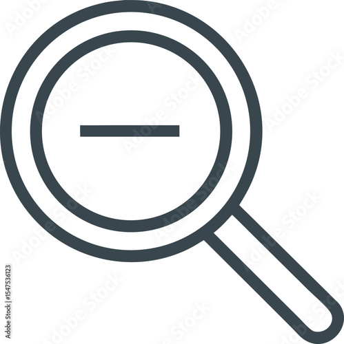 Magnifying glass with minus icon zoom out symbol