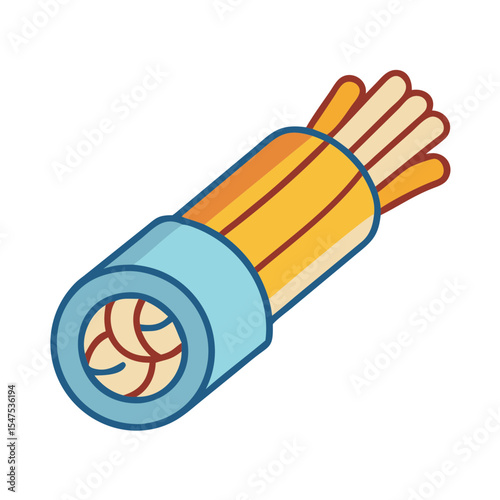 Fiber optic cable bundle. High-speed data transmission.  Optical fiber infrastructure for internet connectivity.  Fiber optic cable for network systems and communication technology.