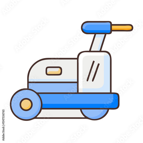 Floor polisher machine illustration. Cleaning equipment icon for house cleaning service. Simple floor polisher machine graphic for website or app design.