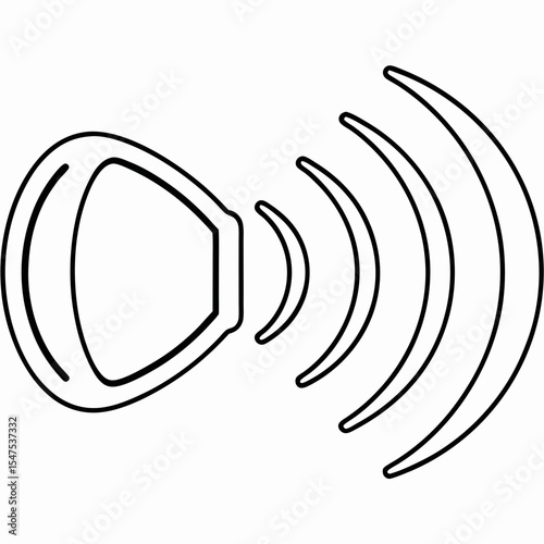 Simple sound wave icon. Noise reduction symbol for audio applications. Sound wave graphic design for user interfaces and websites. This noise reducer image is perfect for digital products.