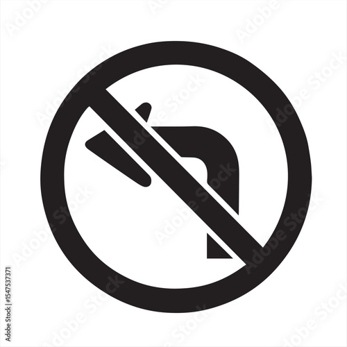 no left turn traffic sign