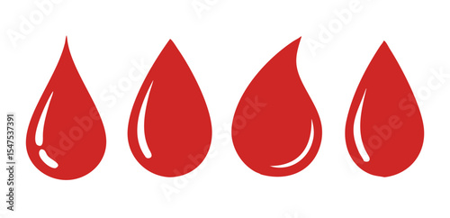 Blood drop set. Vector illustration