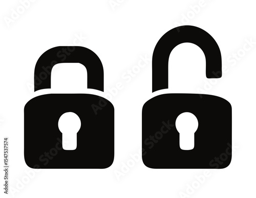 Padlock simple icons set. Vector