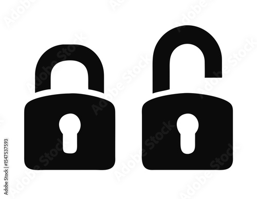 Padlock simple icons set. Vector