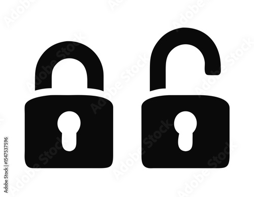 Padlock simple icons set. Vector