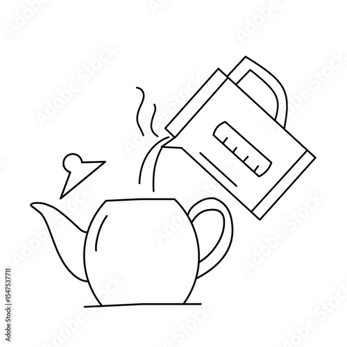hot drink brewing instructions vector