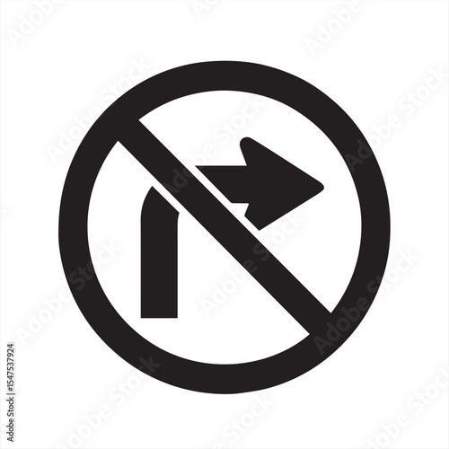 no right turn traffic sign